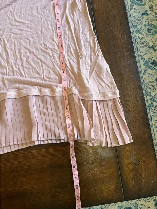 LOGO Lori Goldstein Tunic Mauve Logo Long sleeve Pleated Hem Top Knit Shirt M - Picture 7 of 8